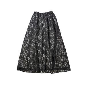 Vintage 90s Black Lace Midi Skirt Goth Fairycore Grunge USA Small